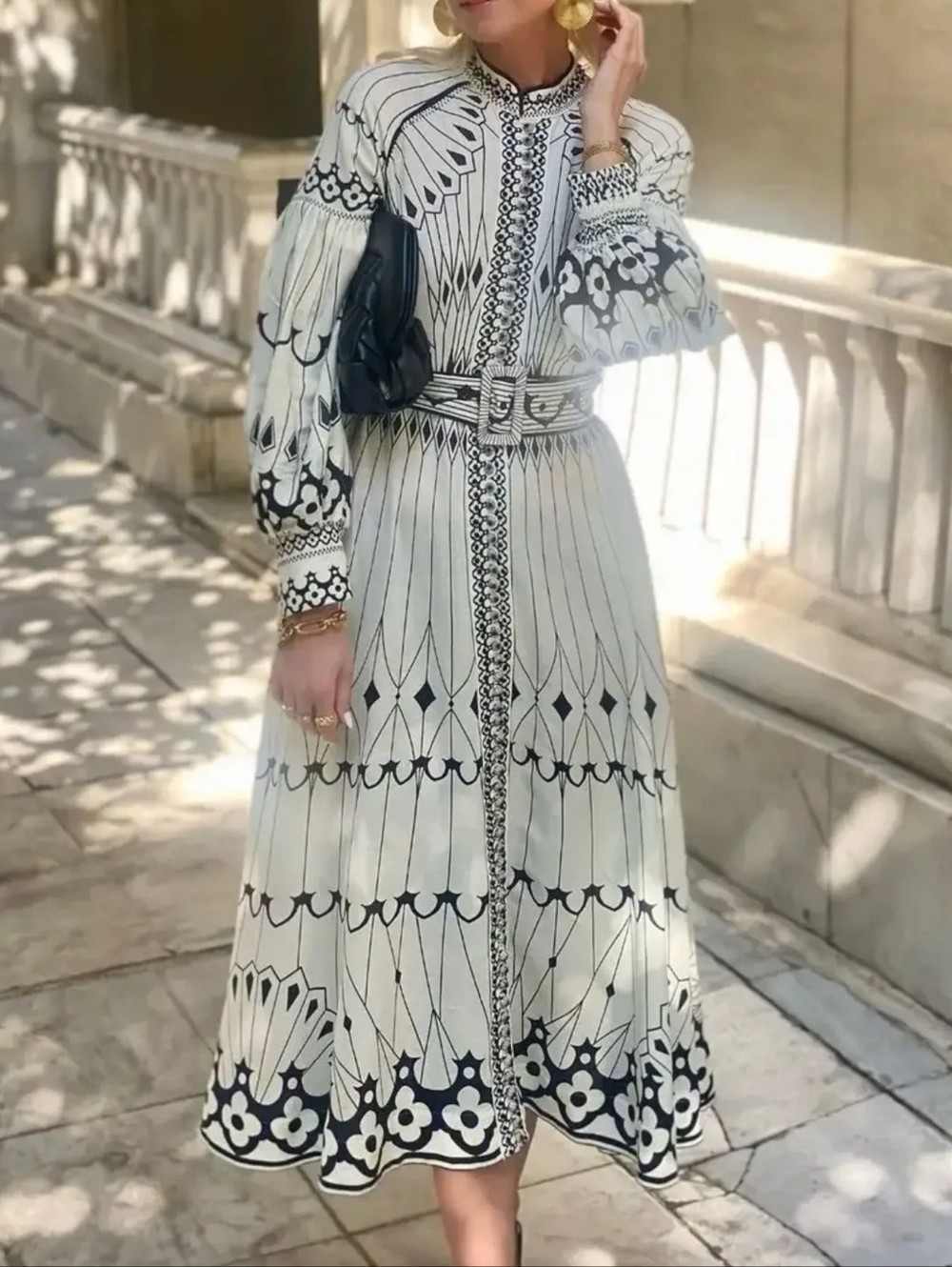 NWT - Linen Blend "An Elegant Woman" Boutique Belted Midi Shirtdress - Size XL - Picture 1 of 14